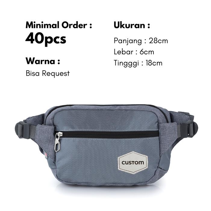 Gambar Custom Waistbag Tas Selempang, Tas Waist Bag Custom Menggunakan Logo - Tas Waist Bag 2 dari Bersamastoree0 undefined Tokopedia