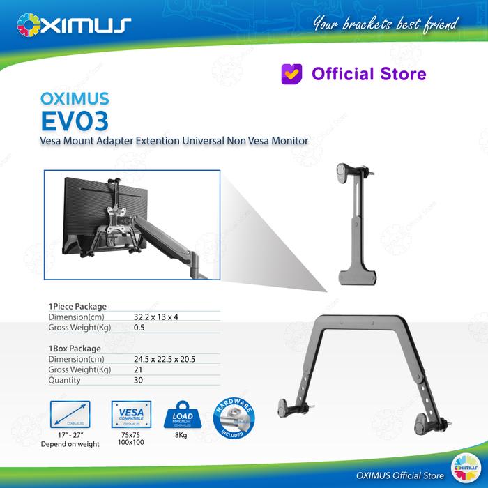Gambar Vesa Mount Adapter Extention Universal Non Vesa Monitor Oximus EV03 dari Oximus Indonesia undefined Tokopedia