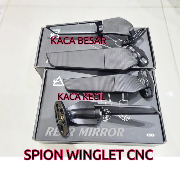 Gambar MIRROR SPION WINGLET STEALTH BIG KACA BLACK MOTOR SPORT - Big Mirror dari Acm company undefined Tokopedia