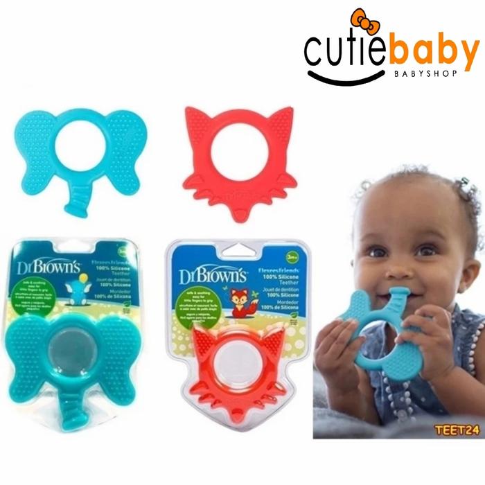 Jual DR BROWNS FLEXEES FRIEND SILICONE TEETHER SOOTHING GIGITAN