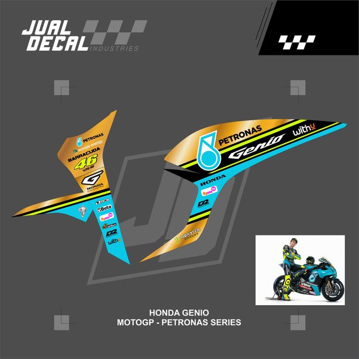Gambar Stiker Motor Genio Petronas | Striping Honda Genio Rossi Petronas - Gold dari jual decal undefined Tokopedia