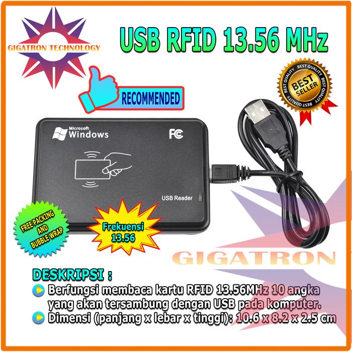 Gambar RFID Reader 13.56MHz / Rfid Reader 13,56 mhz Mifare / USB Rfid Reader - USB RFID 13.56 dari Gigatron Technology undefined Tokopedia