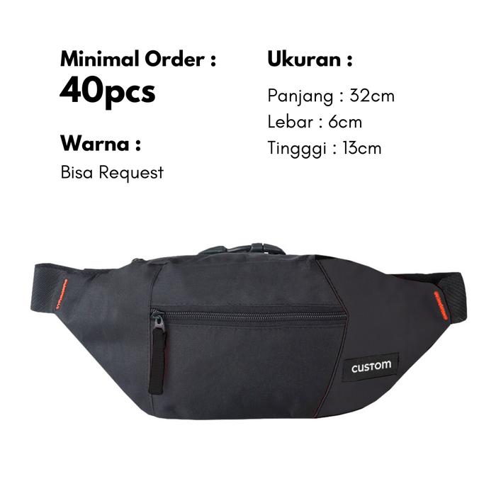 Gambar Custom Waistbag Tas Selempang, Tas Waist Bag Custom Menggunakan Logo - Tas Waist Bag 5 dari Bersamastoree0 undefined Tokopedia
