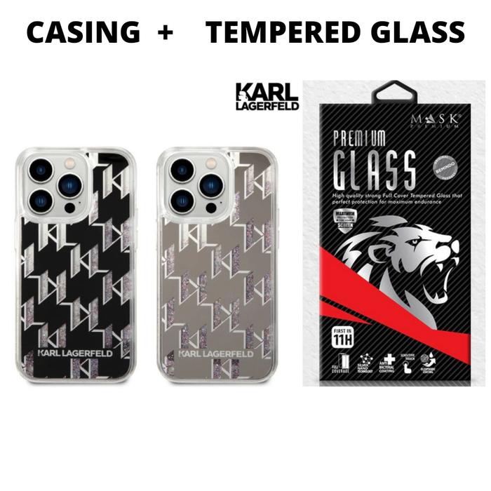 Gambar Casing Iphone 14 Plus Pro , Pro Max - Karl Lagerfeld Liquid Mono Case - Black + T.GLASS, iPh 14 Pro Max dari Mulia Premium Acc undefined Tokopedia