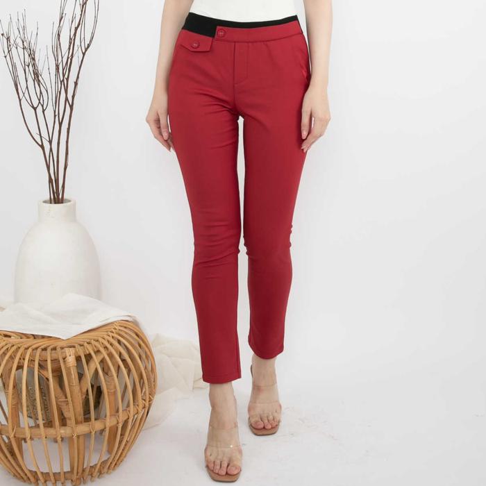 Gambar *Ready Stok* 2023 - Celana Katun Jepang 7/9 6679 (CAP) - Merah, M dari Sisters Fashion Group undefined Tokopedia