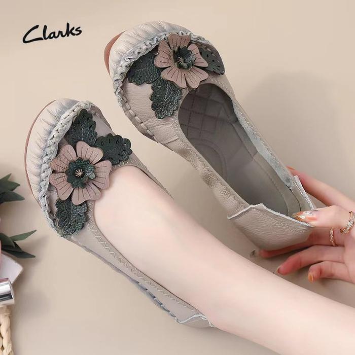 Gambar Clarks KD889 Genuine Leather Sepatu Flat Wanita - Abu-abu, 40 dari Vieshoes New undefined Tokopedia