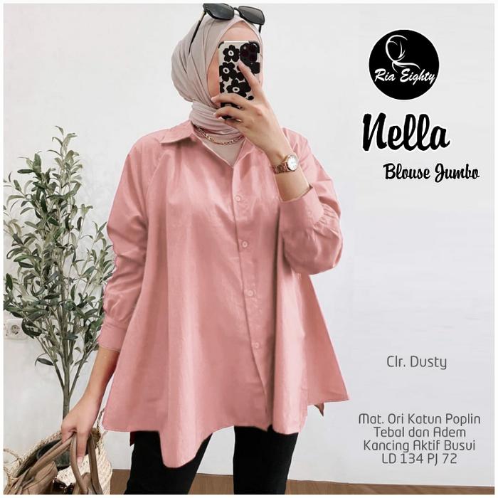 Gambar blus polos atasan wanita bahan katun rami best collection nella - code 1, S dari SachiAdia undefined Tokopedia