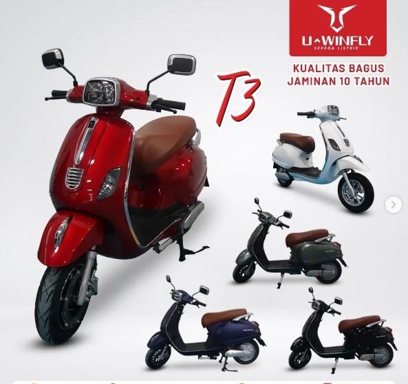 Gambar (BANDUNG) Sepeda Motor Listrik Vespa Uwinfly T3 Scooter Matic 60V Mura - Orange dari Happiness Babyshop Bandung undefined Tokopedia