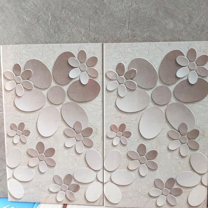 Gambar KERAMIK DINDING KAMAR MANDI 25X40 GLOSSY-COKLAT CIRCLE LINE dari MURAH MERIAH SANGAT undefined Tokopedia