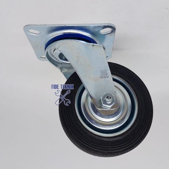 Jual TRIPLE S Roda Karet Hitam Hidup Swivel 4in inch troli kereta ...