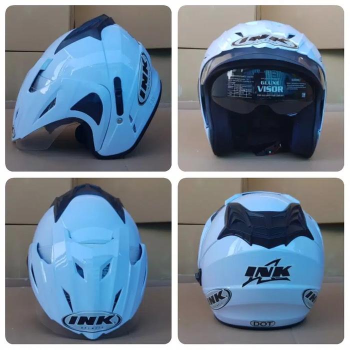 Gambar HELM INK REPLIKA MODEL JP8. FREE PACKING KARDUS DAN STIKER - Putih dari MeryHelmet undefined Tokopedia