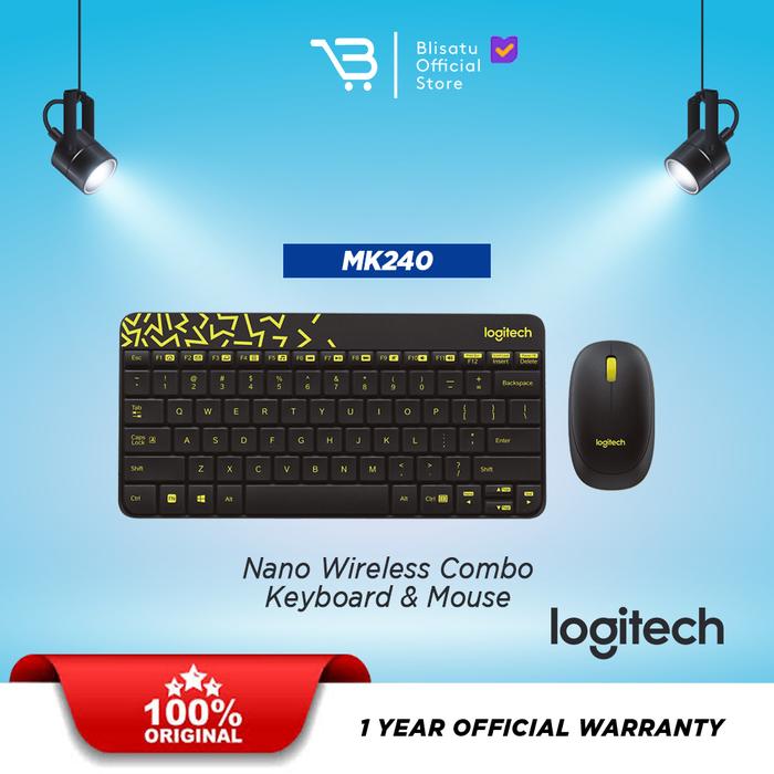 Gambar Logitech MK240 Nano Receiver Wireless Mouse Keyboard - Hitam dari Blisatu.id undefined Tokopedia