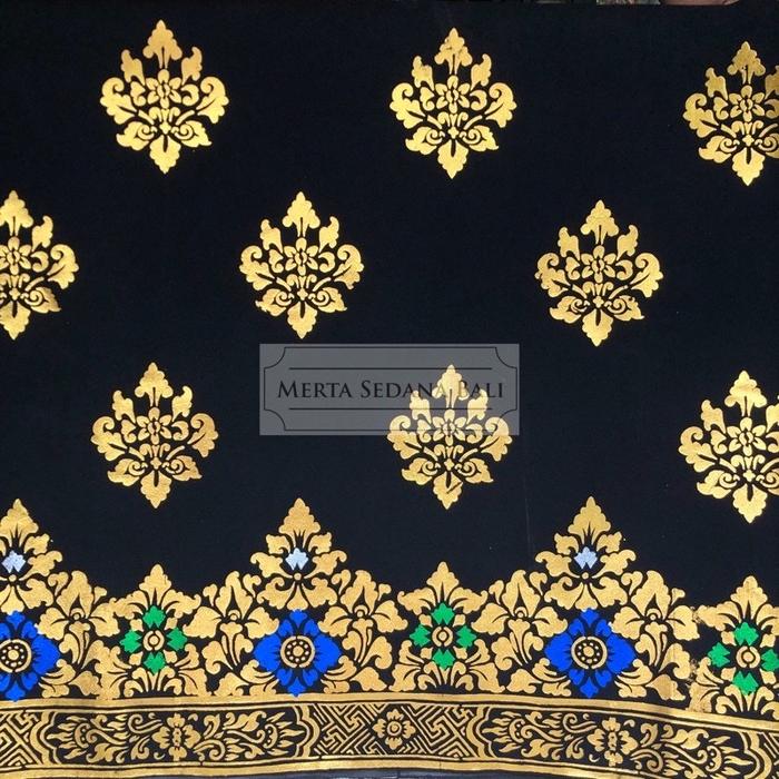 Gambar Kain Prada Bludru / Pedapa Bali Tinggi 90cm Motif Bunga dan Wajik - Hitam wajik, 1 meter dari PURI TAKSU undefined 2 Tokopedia
