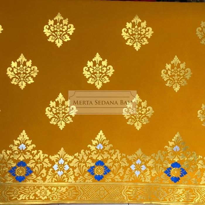 Gambar Kain Prada Bludru / Pedapa Bali Tinggi 90cm Motif Bunga dan Wajik - Hitam wajik, 1 meter dari PURI TAKSU undefined 4 Tokopedia