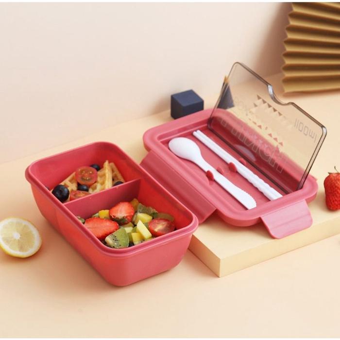 Gambar tempat kotak makanan Lunch box bento 1100 ml kotak Makan sekolah kerja - Merah dari Happystar12 undefined Tokopedia