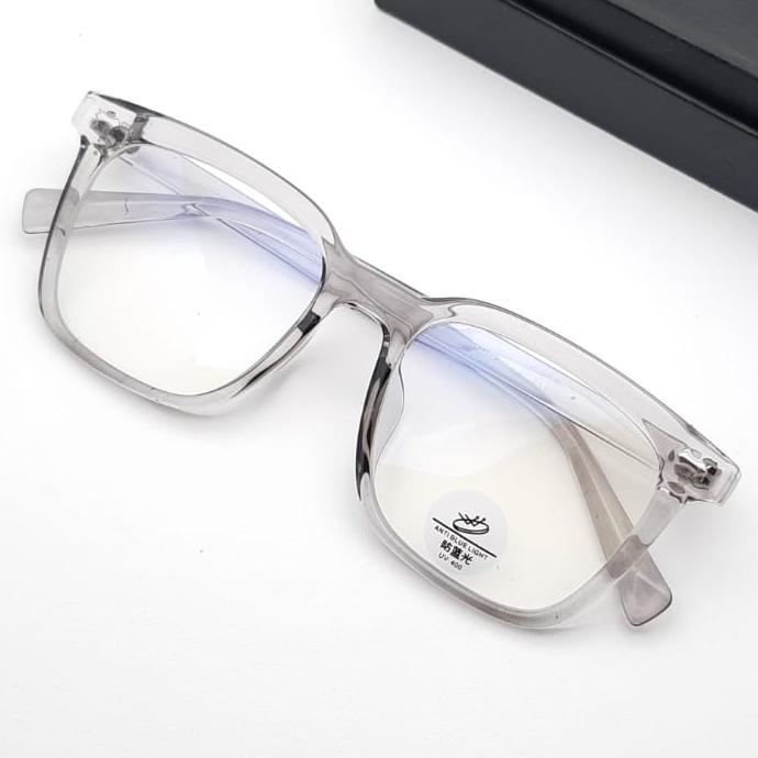 Gambar Kacamata Minus Baca Kotak Tebal Frame kotak tebal Pria Wanita terbaru - gray, L. Plus Cromic dari Kacamata Optik Mistik undefined Tokopedia