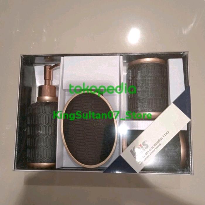 Gambar tempat sabun 4 Pcs / Kris set aksesoris kamar mandi polyresin - Hitam dari KingSultan07_NEW undefined Tokopedia