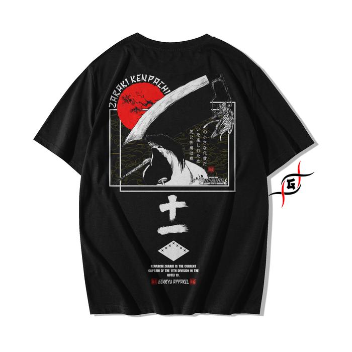 Gambar KENPACHI ZARAKI BANKAI SHINIGAMI KAOS ANIME BLEACH BAJU JEPANG COTTON - Hitam, XS dari GenryuApparel undefined Tokopedia