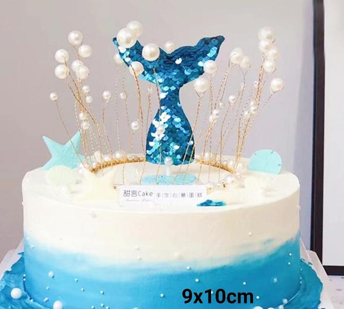 Gambar CCM16 Cake Topper Mermaid Tail 3D Ekor Ikan Putri Duyung Laut Hias Kue - EBB2 dari Nyonya Lie undefined Tokopedia