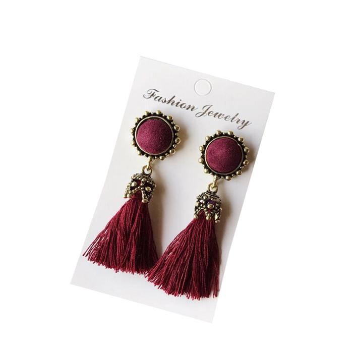 Gambar Anting Gantung Rumbai - Red dari Anthingss undefined Tokopedia