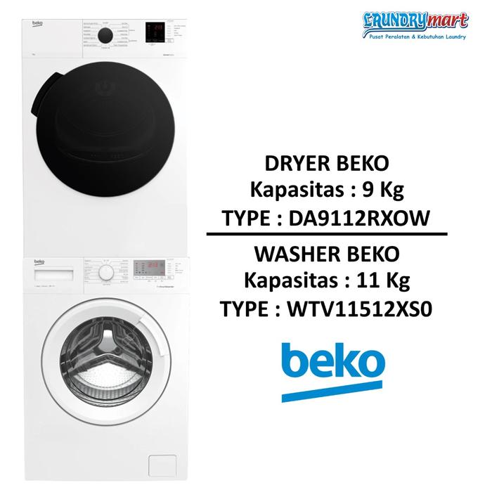 Gambar MESIN LAUNDRY STACKED WASHER BEKO 11KG + DRYER BEKO 9KG - STACKED dari Varindo Laundry Mart undefined Tokopedia