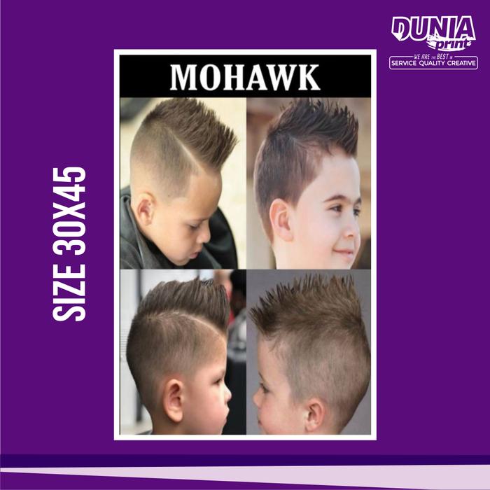 Gambar Poster Potong Rambut Anak Terbaru BARBERSHOP A3 - Mohawk dari Official Dunia Print undefined Tokopedia