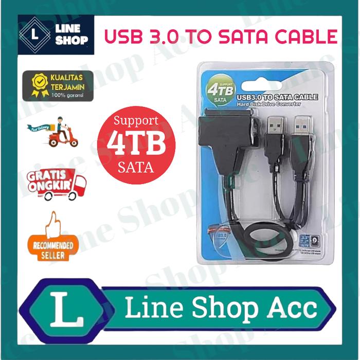 Gambar Kabel USB 3.0 to SATA Adapter HDD/SSD Support 2,5 & 3,5 Inch Converter - USB 3.0 dari Line Shop Acc undefined Tokopedia