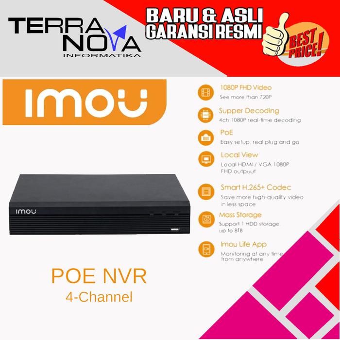 Gambar POE NVR IMOU NVR 4 Channel POE 1080p Two Way Talk ONVIF dari TerraNovaInformatika undefined Tokopedia