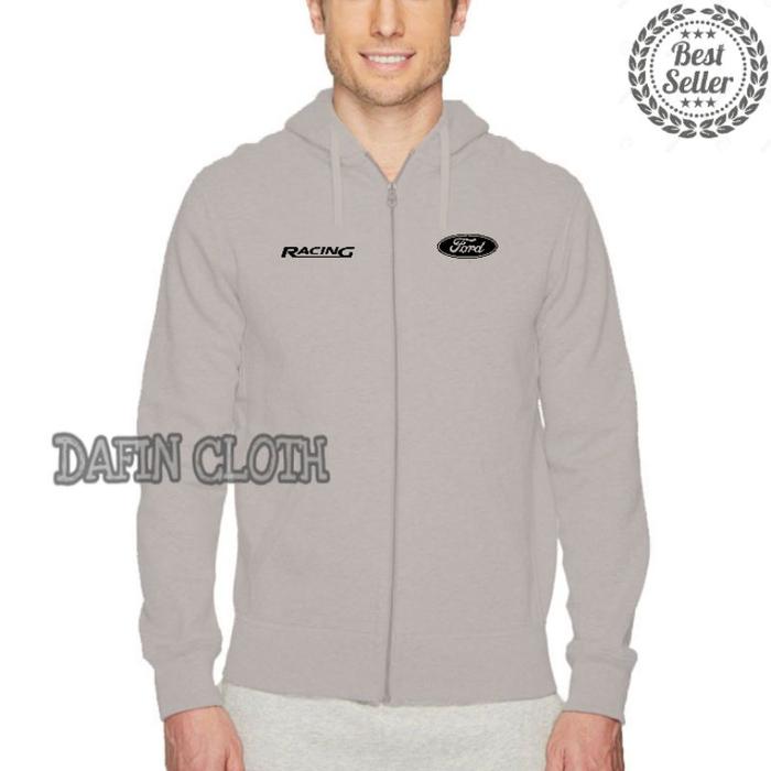 Gambar Jaket Hoodie Zipper Pria Otomotif Ford Racing - Biru, L dari Davin Apparels undefined 2 Tokopedia