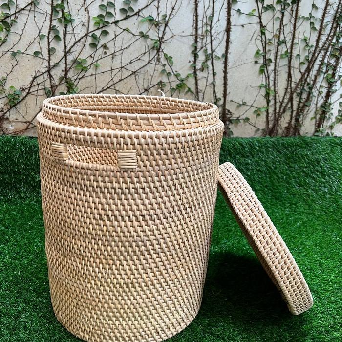 Gambar Keranjang laundry Rotan / Basket Laundry Rattan KLR01 - S Natural dari Fortune100 undefined Tokopedia