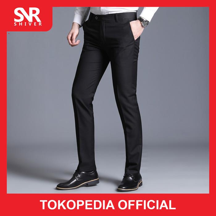 Gambar Celana Panjang Formal Pria Slim fit / Celana Bahan Wol Formal - Hitam, 28 dari Shiver Wear undefined Tokopedia