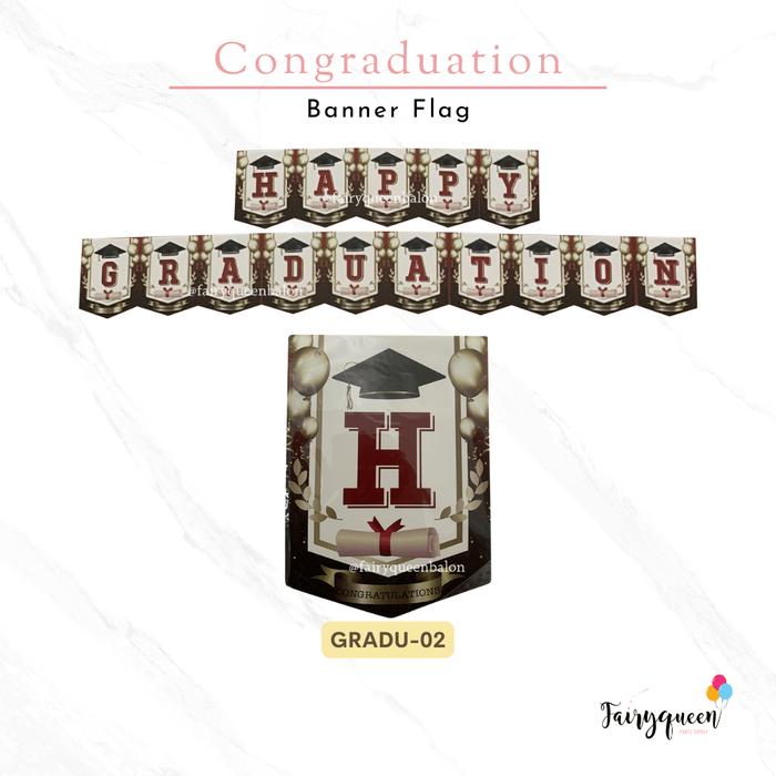 Gambar Banner / Bunting Flag Happy Graduation – Wisuda Black GOLD - grad 02 dari Fairy Queen Balon undefined Tokopedia