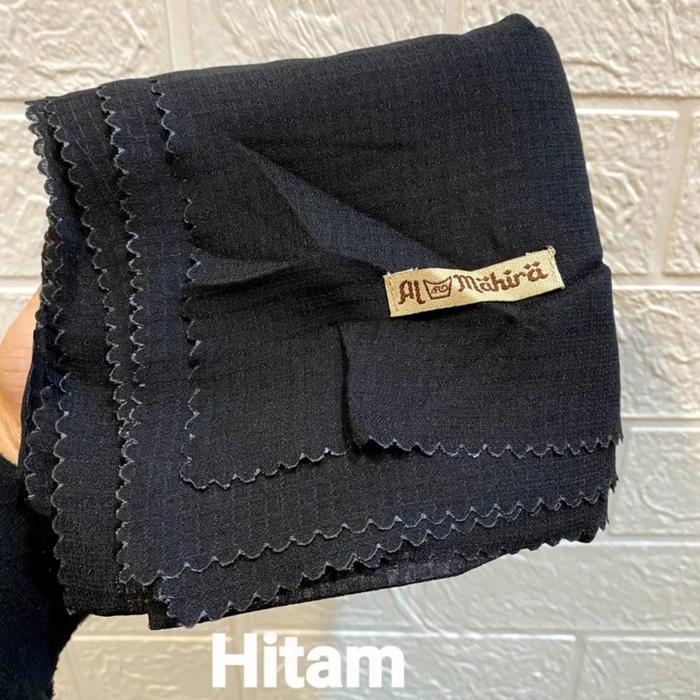 Gambar Hijab segiempat voal waffle - Hitam dari MONALISA HIJAB undefined Tokopedia