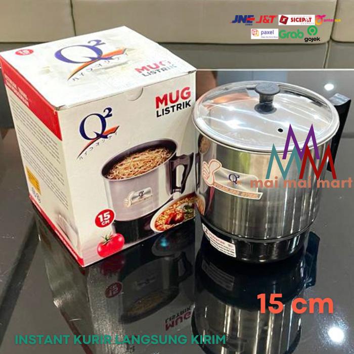 Gambar Teko Listrik Mug Listrik Stainless Steel 1.25 Liter Pemanas Air Q2 - 1.500ml / 15 cm dari Mai Mai Mart undefined Tokopedia