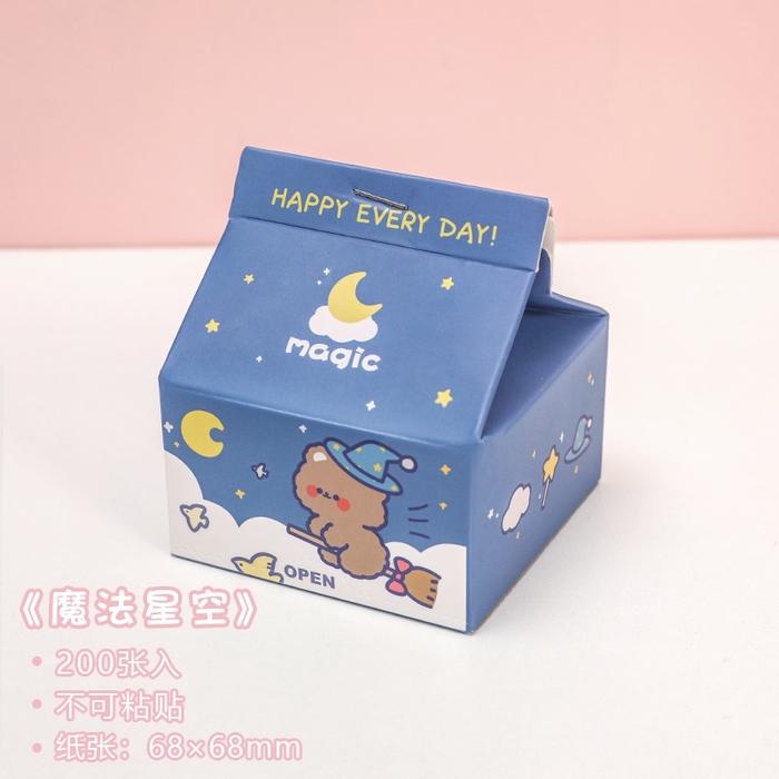 Gambar 200 lembar sticky note memopad notepad sticky notes kemasan susu NP14 - Biru dari Beibeistore undefined Tokopedia