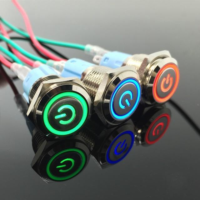 Gambar Saklar LED Stainless Tombol On Off Push Button Metal Universal Switch - Kuning dari GudangHID undefined Tokopedia