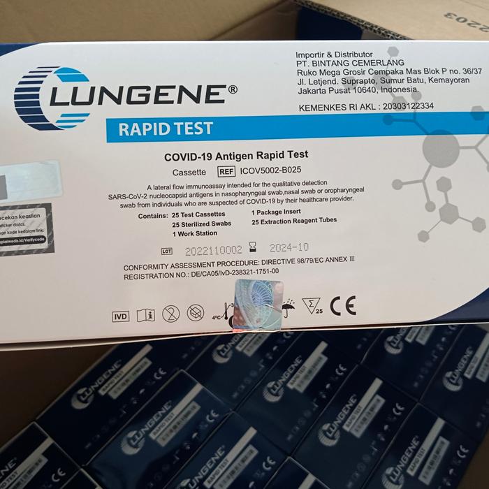 Gambar New Lungene Omicron Antigen isi 25 Test - LungeneBiru AkL, 1pcs/1set dari georgemomstore2 new undefined Tokopedia
