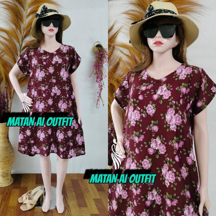 Gambar DRESS DASTER PAYUNG FIONA RUMAHAN RAYON PANTAI BALI - Rose Maroon dari Matan-Ai Outfit undefined Tokopedia
