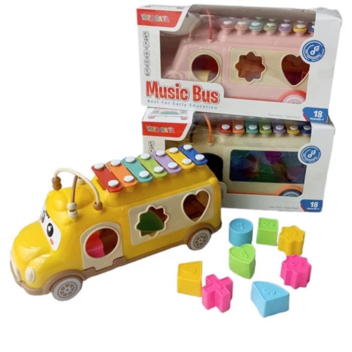 Gambar Mainan Edukasi Xylophone Music Bus YE 19 dari Mainan ok undefined Tokopedia