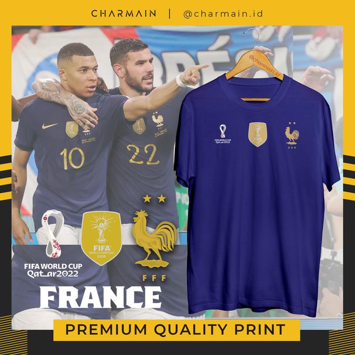 Gambar Kaos France Tim FIFA World Cup 2022 Perancis Merchandise Bukan Jersey - Biru, S dari Charmain ID undefined Tokopedia