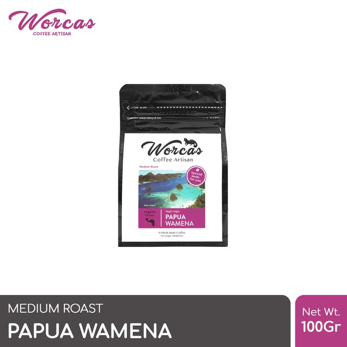 Gambar Kopi Arabica Papua Wamena 100 Gram Medium Roast (Biji/Bubuk) - KOPI BIJI dari WORCAS COFFEE undefined Tokopedia