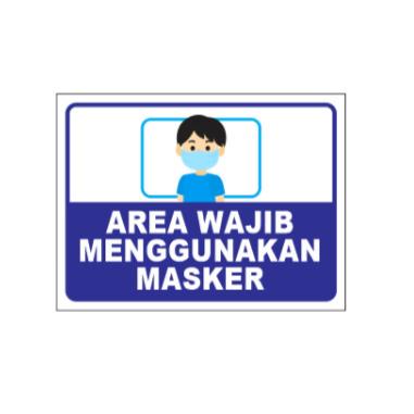 Gambar stiker Rambu AREA WAJIB MENGGUNAKAN MASKER - 15X20 dari Safety Z undefined Tokopedia
