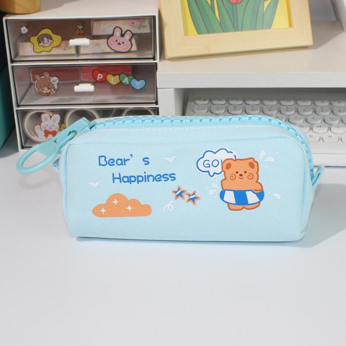 Gambar Mismi Elsa Pencil Case Kotak Pensil Cute Bear Sekolah Perempuan - PC2E - Biru dari Mismi Official Store undefined Tokopedia