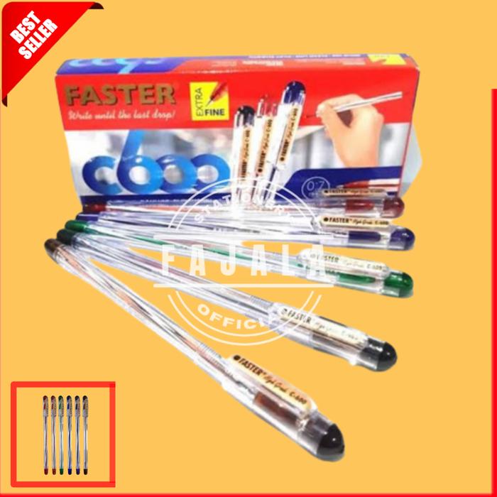 Gambar pulpen faster c600 isi 12 / Pena Alat tulis Sekolah dari Sumber Lapak ATK undefined Tokopedia