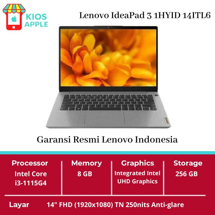 Jual Lenovo IdeaPad 1HYID 14ITL6 Intel Core i3-1115G4 8GB/256GB