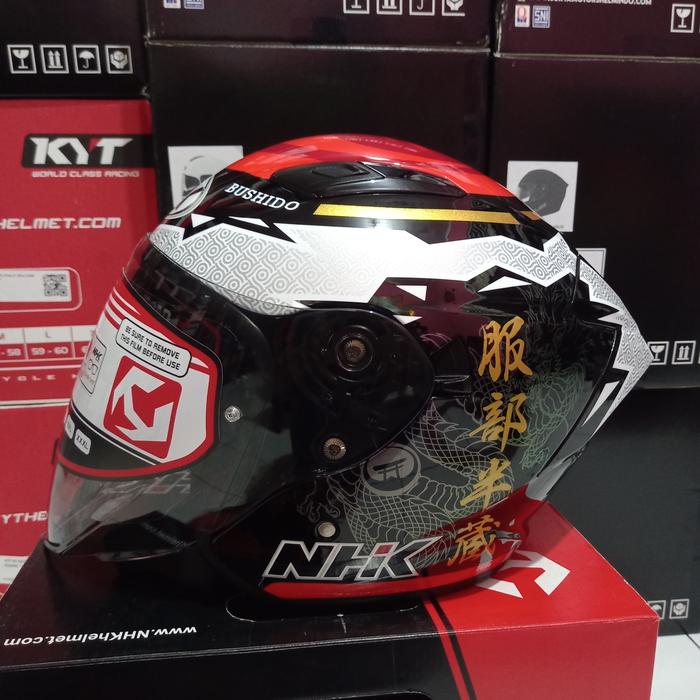Gambar NHK HELM S1 GP PRO GRAFIK SE MIHAIL BLACK RED|NHK S1 GP PRO SE - NHK S1 MIHAIL, M dari jodoh Helmet undefined Tokopedia