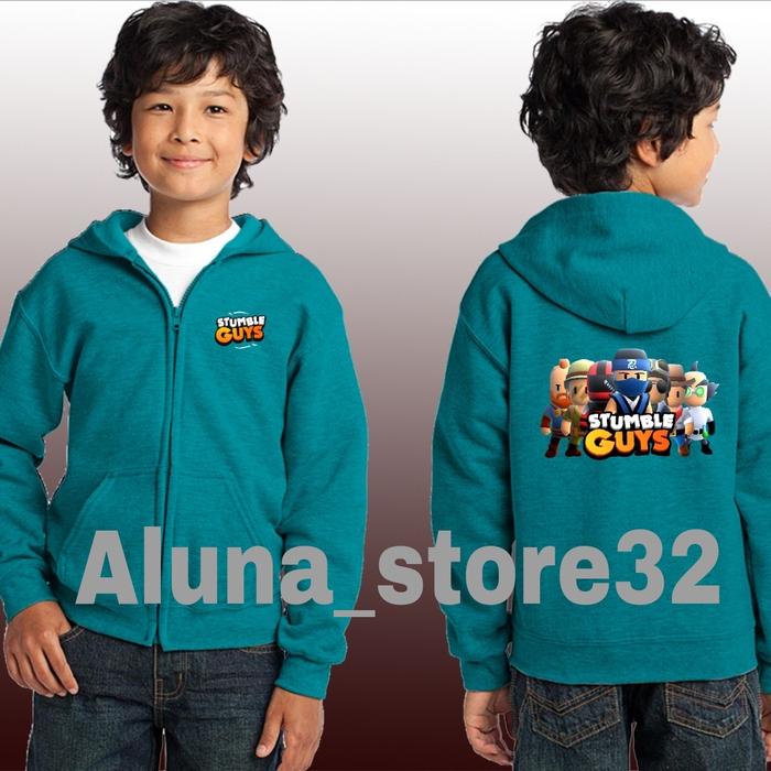 Gambar Jaket Hoodie Zipper anak stumble guys sweater zipper anak laki laki - Tosca, M dari Aluna store undefined Tokopedia