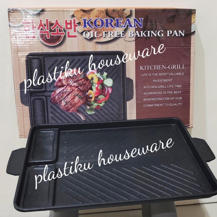 Gambar Alat panggang Yakiniku BBQ Korean barbeque grill pan anti lengket - Miring dari Plastiku Houseware undefined Tokopedia