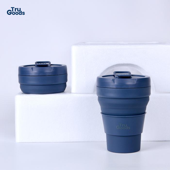 Gambar Foldable Cup Premium Tru Goods / Gelas Kopi Lipat 475 ML - Cup - Biru dari Tru Goods_NEW undefined Tokopedia