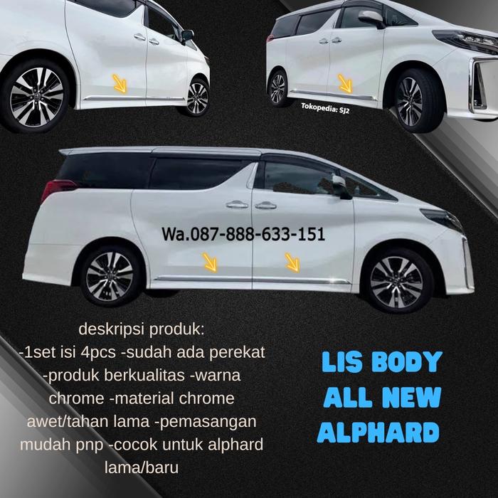 Gambar Side body moulding lis pintu toyota alphard or vellfire vell fire dari SJ2 undefined Tokopedia